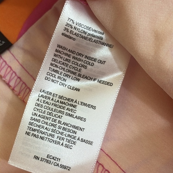 Ella Rafaella | Orange Purple Tropical Tulip Hem Button Pull On Skort Skirt M - Picture 12 of 16